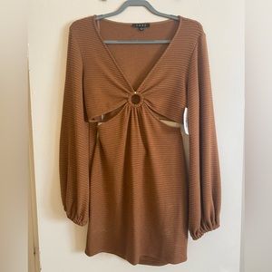 Cut-Out Dress, Long Sleeve Ribbed Dress NWT